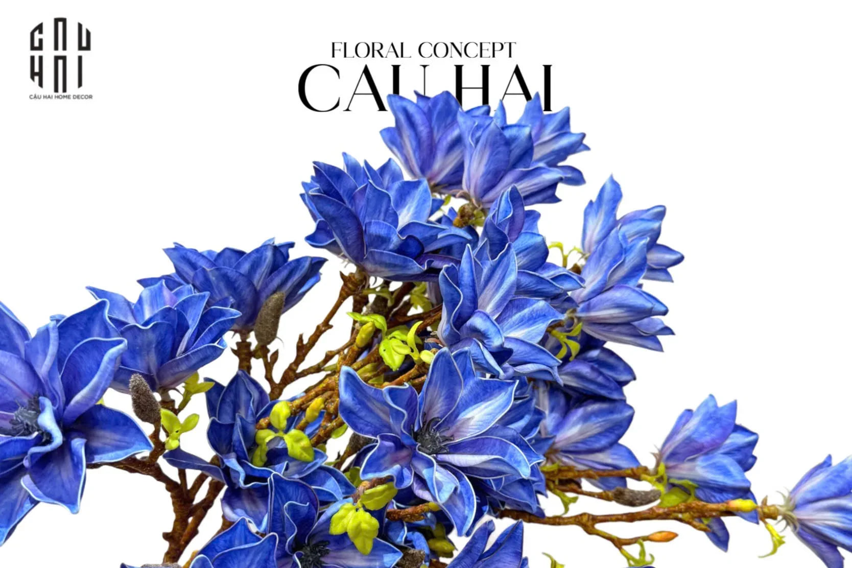 Set 2 Cành 3 Hoa Mộc Lan - Magnolia Stellata-CẬU HAI HOME DECOR
