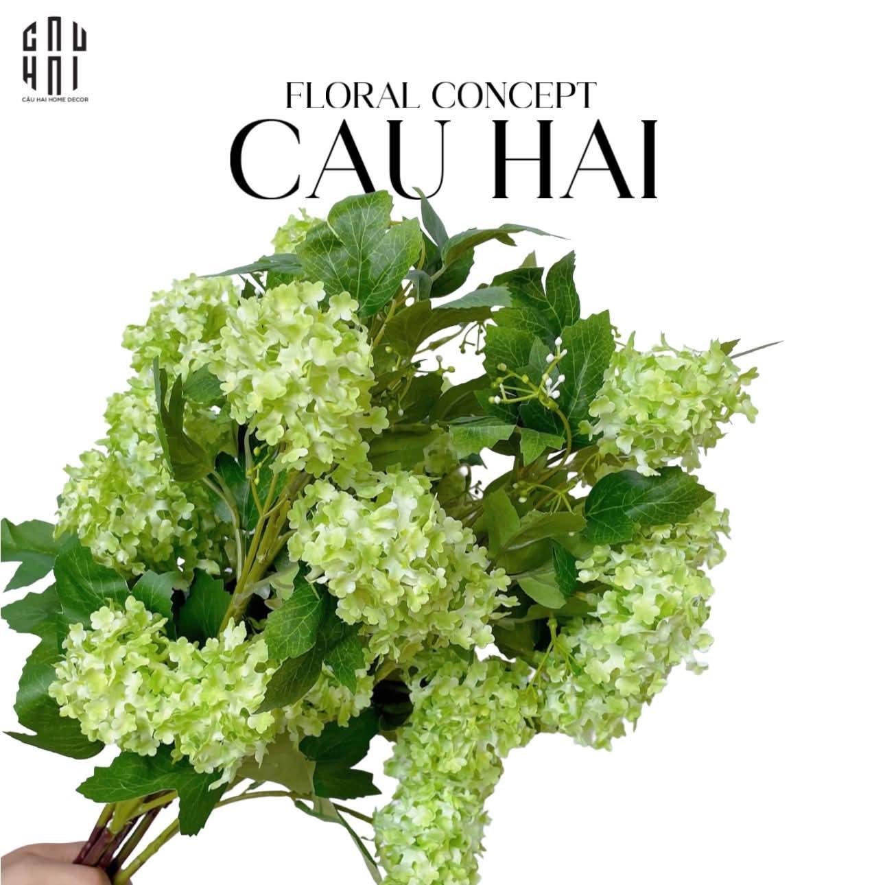 Set 2 Cành Cẩm Tú Cầu Mini - Xanh-CẬU HAI HOME DECOR