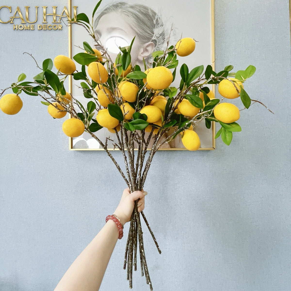 Set 2 Cành Chanh Vàng Cirtron-CẬU HAI HOME DECOR