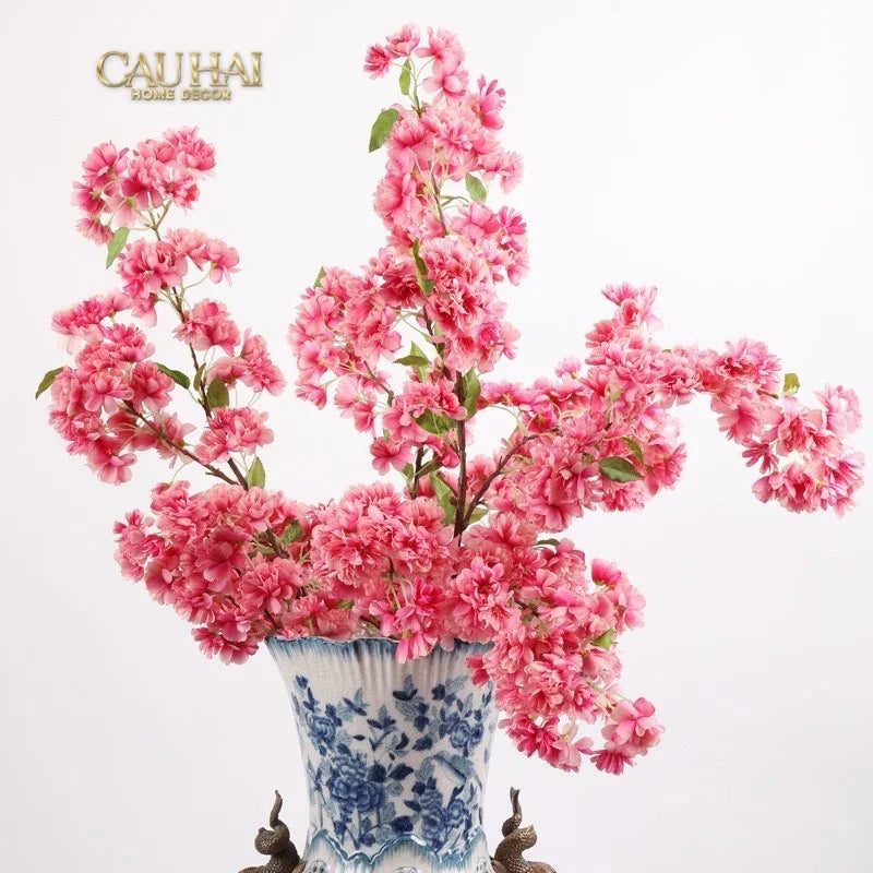 Set 2 Cành Hoa Anh Đào Trắng - White Sakura-CẬU HAI HOME DECOR