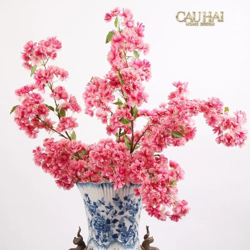 Set 2 Cành Hoa Anh Đào Trắng - White Sakura-CẬU HAI HOME DECOR