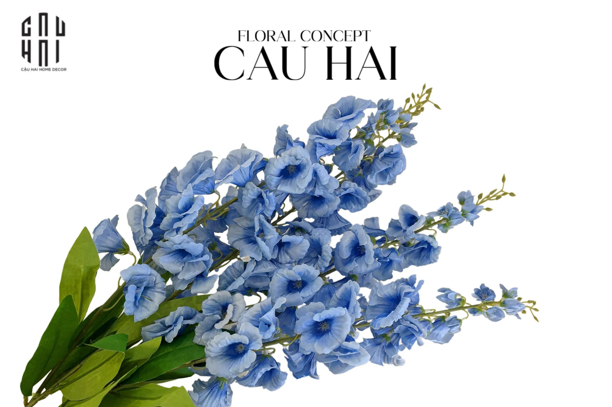 Set 2 Cành Hoa Chuông - Steel Blue-CẬU HAI HOME DECOR