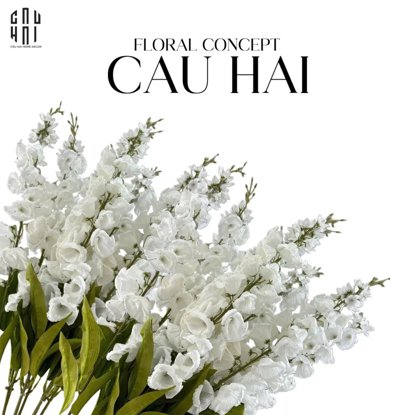 SET 2 CÀNH HOA CHUÔNG - WHITE-CẬU HAI HOME DECOR