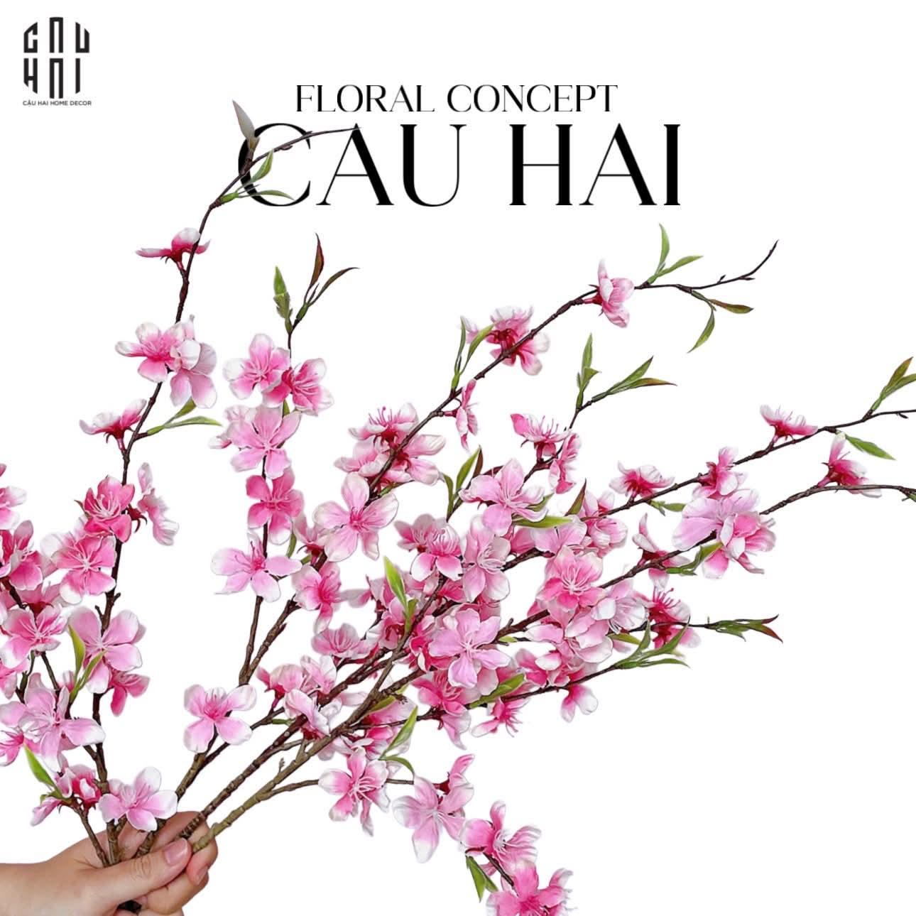 Set 2 Cành Hoa Đào - Hồng - CẬU HAI HOME DECOR