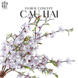 Set 2 Cành Hoa Đào - Trắng - CẬU HAI HOME DECOR
