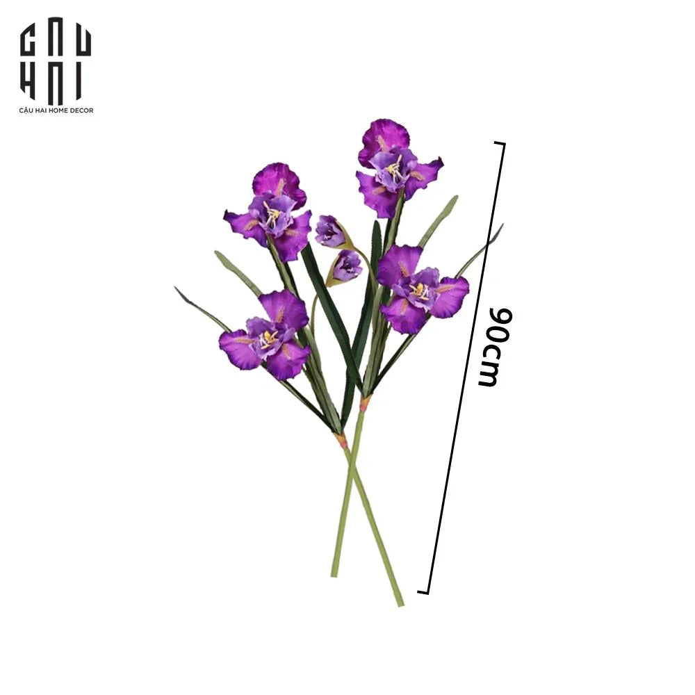 SET 2 CÀNH HOA DIÊN VĨ - IRIS - TÍM-CẬU HAI HOME DECOR