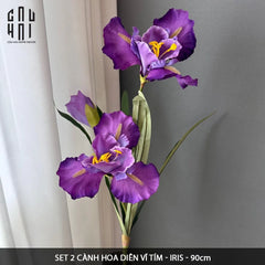 Set 2 Cành Hoa Diên Vĩ - Iris - Tím-CẬU HAI HOME DECOR