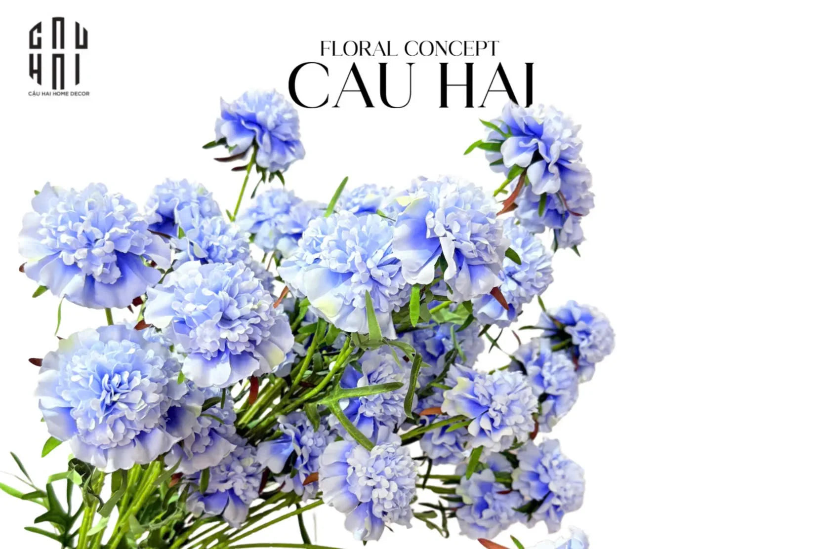 Set 2 Cành Hoa Đông Trùng Hạ Thảo - Sky Blue-CẬU HAI HOME DECOR