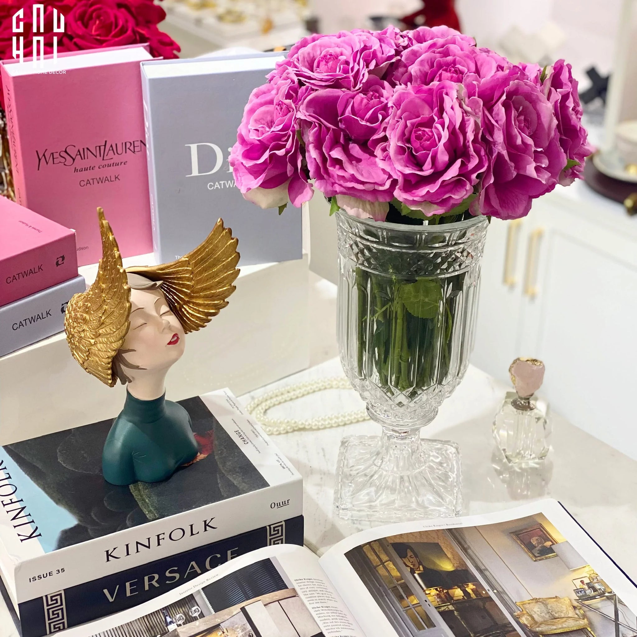 SET 2 CÀNH HOA HỒNG ECUADOR - TÍM HỒNG-CẬU HAI HOME DECOR