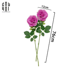 Set 2 Cành Hoa Hồng Ecuador - Tím Hồng-CẬU HAI HOME DECOR