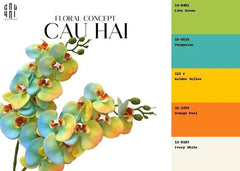 Set 2 Cành Hoa Lan Hồ Điệp - Citrus Turquoise-CẬU HAI HOME DECOR