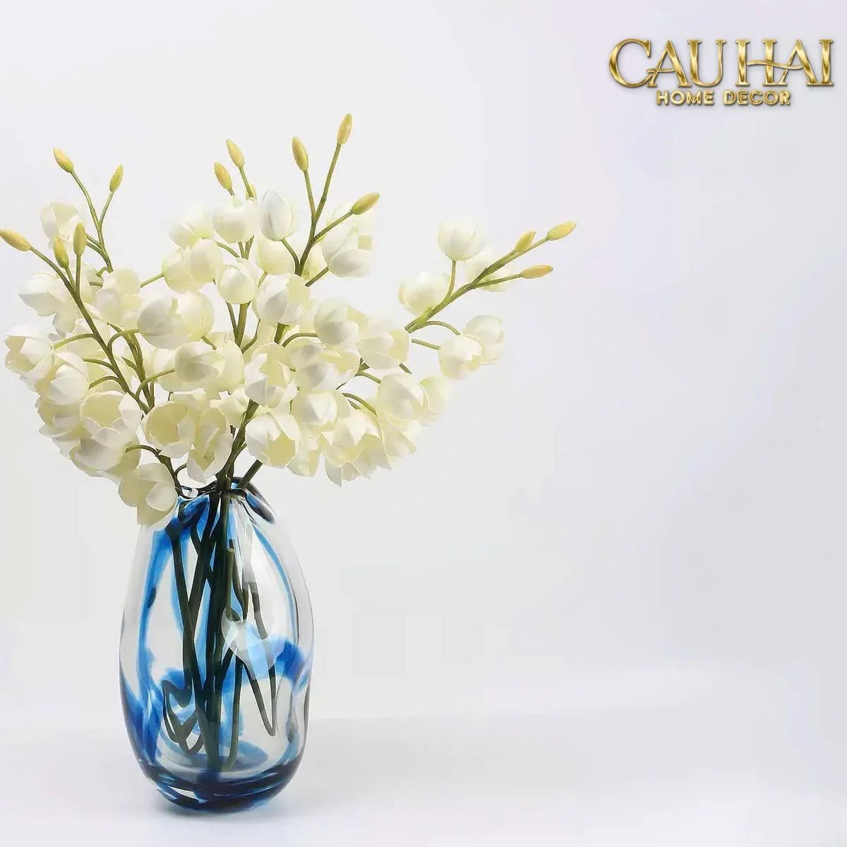 Set 2 Cành Hoa Lan Yucca-Hoa Lụa-Đối tác tại Trung Quốc theo từng đơn đặt hàng-CẬU HAI HOME DECOR