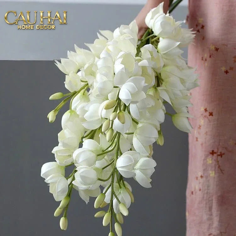 Set 2 Cành Hoa Lan Yucca-Hoa Lụa-Đối tác tại Trung Quốc theo từng đơn đặt hàng-CẬU HAI HOME DECOR