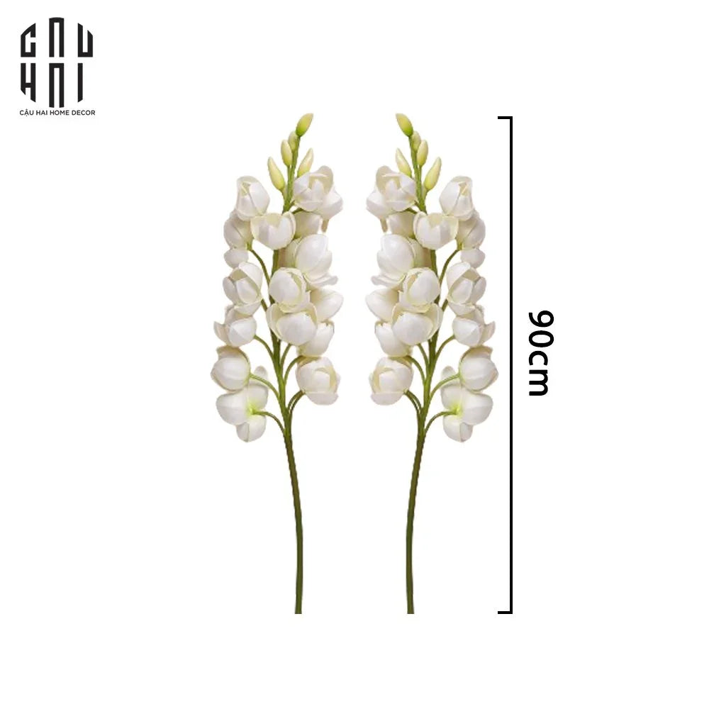 Set 2 Cành Hoa Lan Yucca-Hoa Lụa-Đối tác tại Trung Quốc theo từng đơn đặt hàng-CẬU HAI HOME DECOR