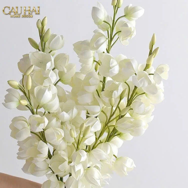 Set 2 Cành Hoa Lan Yucca-Hoa Lụa-Đối tác tại Trung Quốc theo từng đơn đặt hàng-CẬU HAI HOME DECOR