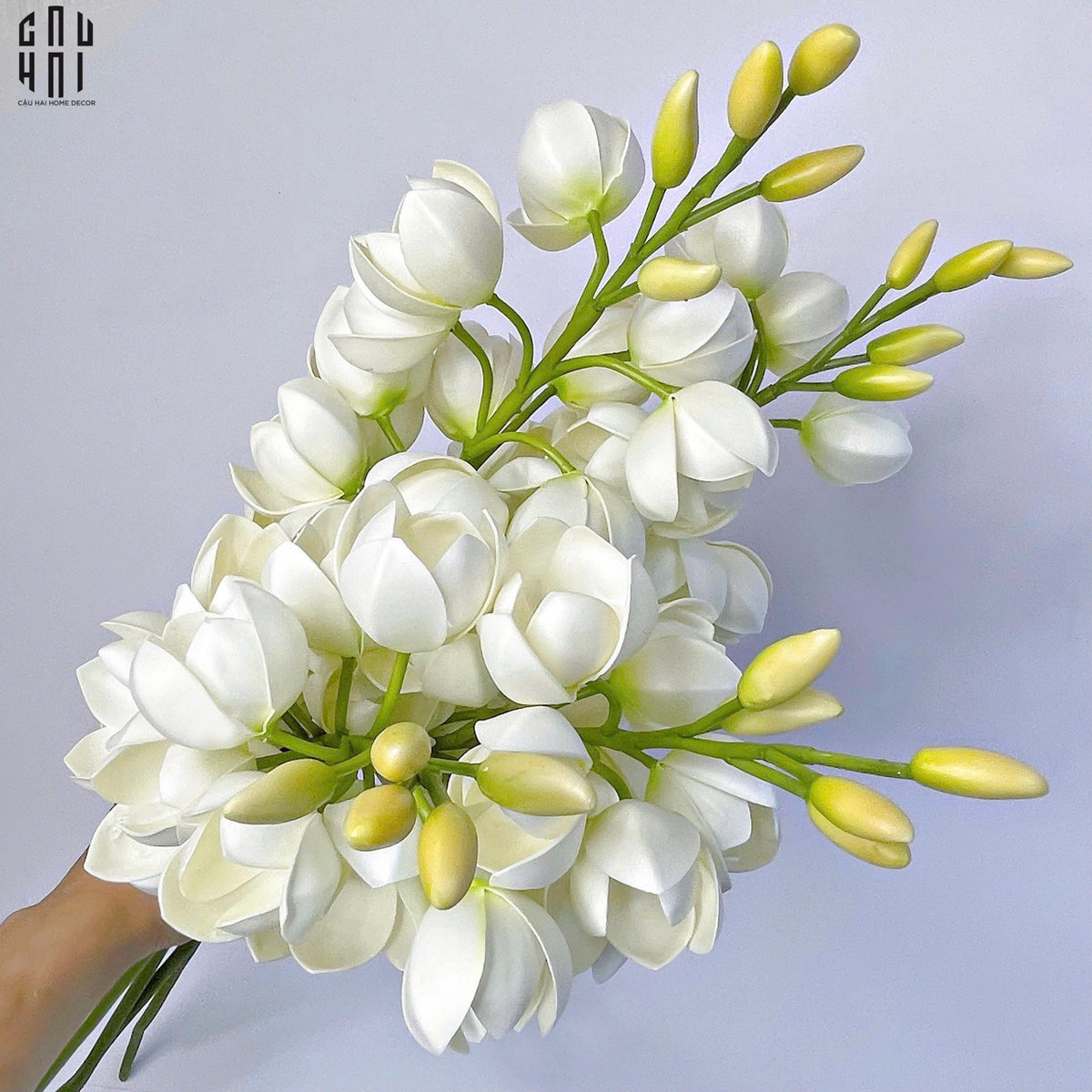 Set 2 Cành Hoa Lan Yucca-Hoa Lụa-Đối tác tại Trung Quốc theo từng đơn đặt hàng-CẬU HAI HOME DECOR