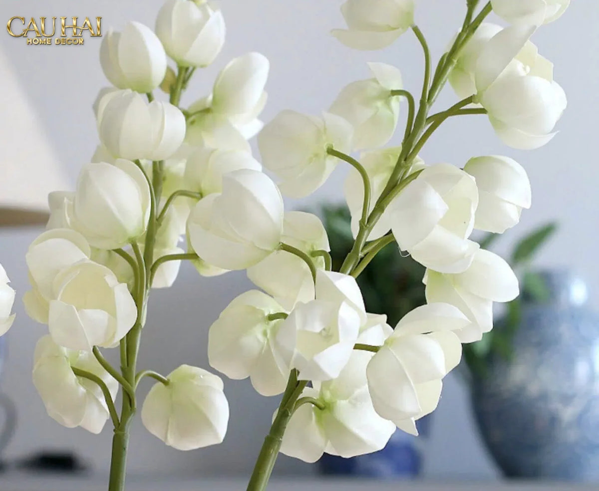 Set 2 Cành Hoa Lan Yucca-Hoa Lụa-Đối tác tại Trung Quốc theo từng đơn đặt hàng-CẬU HAI HOME DECOR