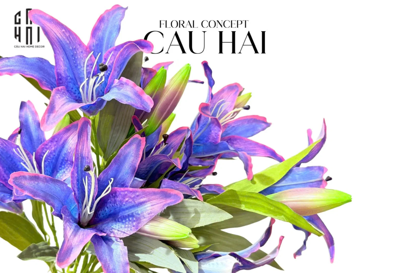 Set 2 Cành Hoa Lily Sayuri - Twilight-CẬU HAI HOME DECOR