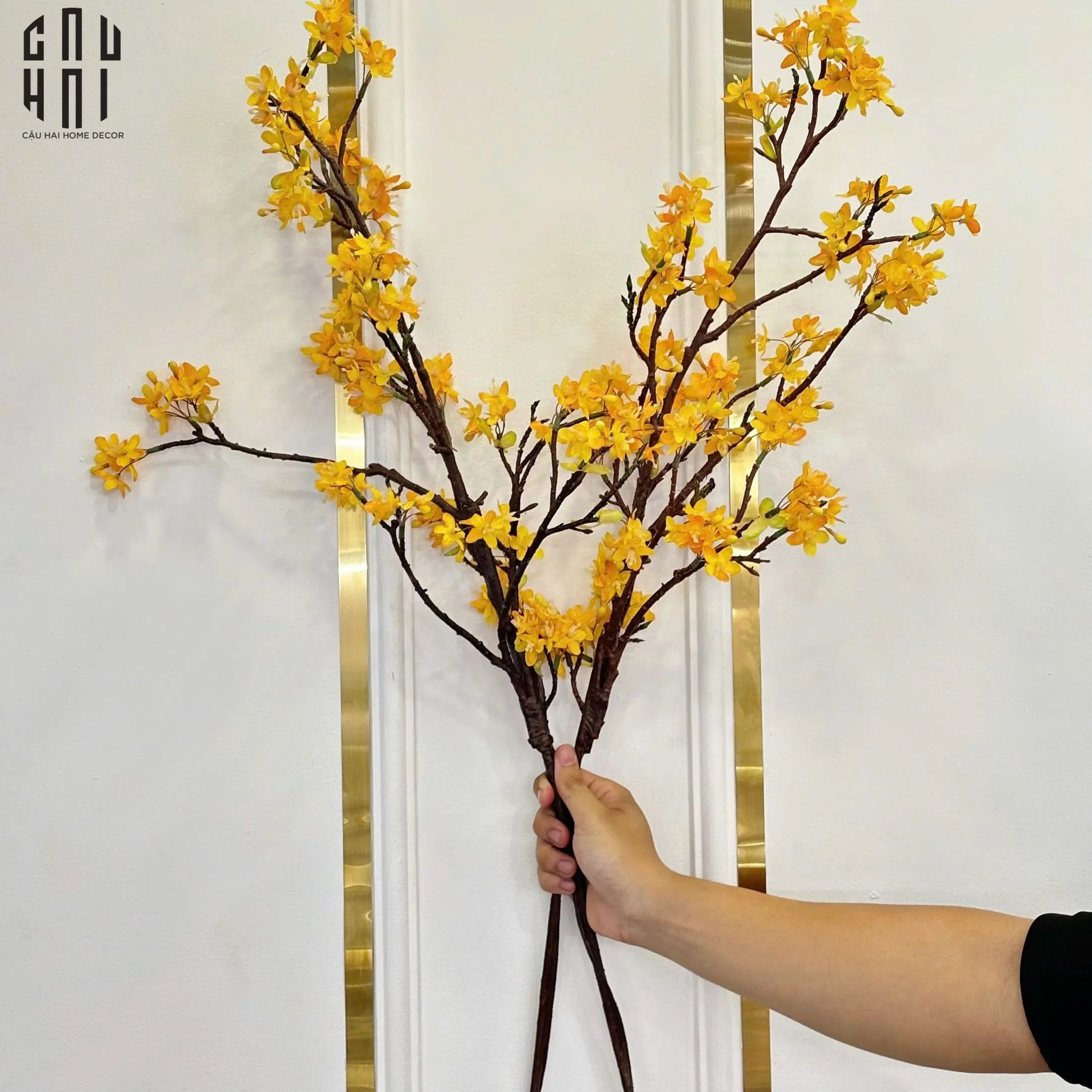 SET 2 CÀNH HOA NHÀI FORSYTHIA-CẬU HAI HOME DECOR
