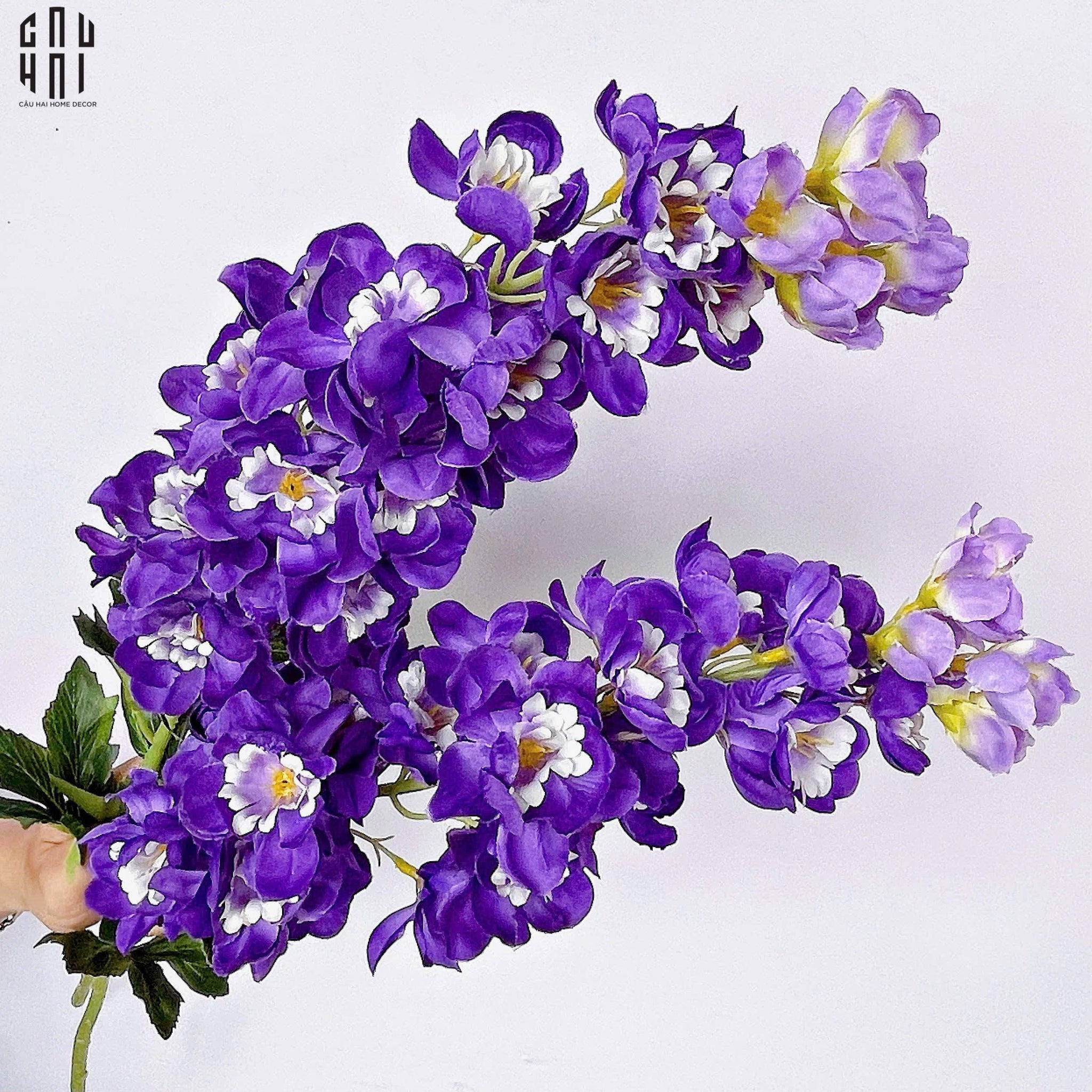 SET 2 CÀNH HOA PHI YẾN - DELPHINIUM - TÍM-CẬU HAI HOME DECOR