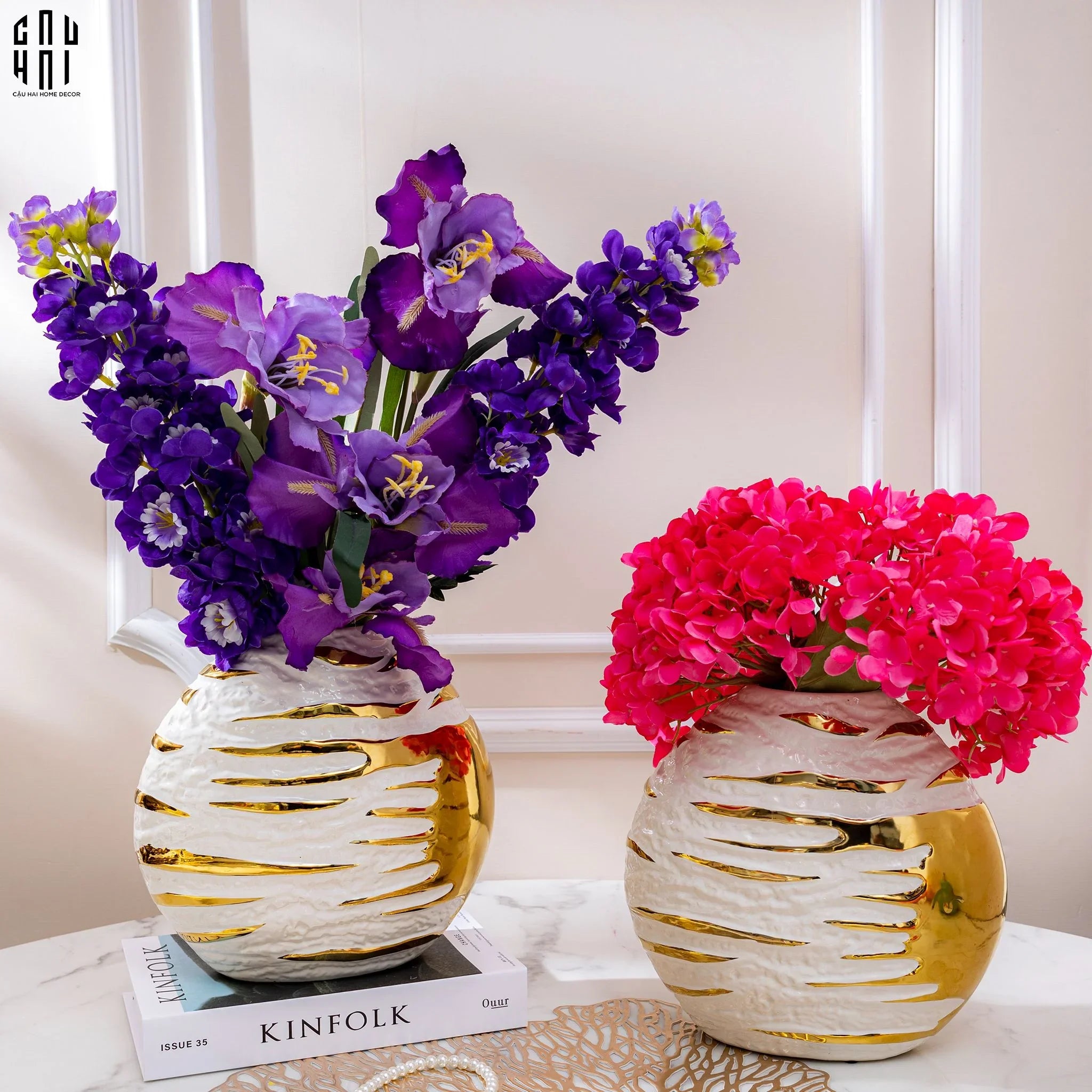 SET 2 CÀNH HOA PHI YẾN - DELPHINIUM - TÍM-CẬU HAI HOME DECOR