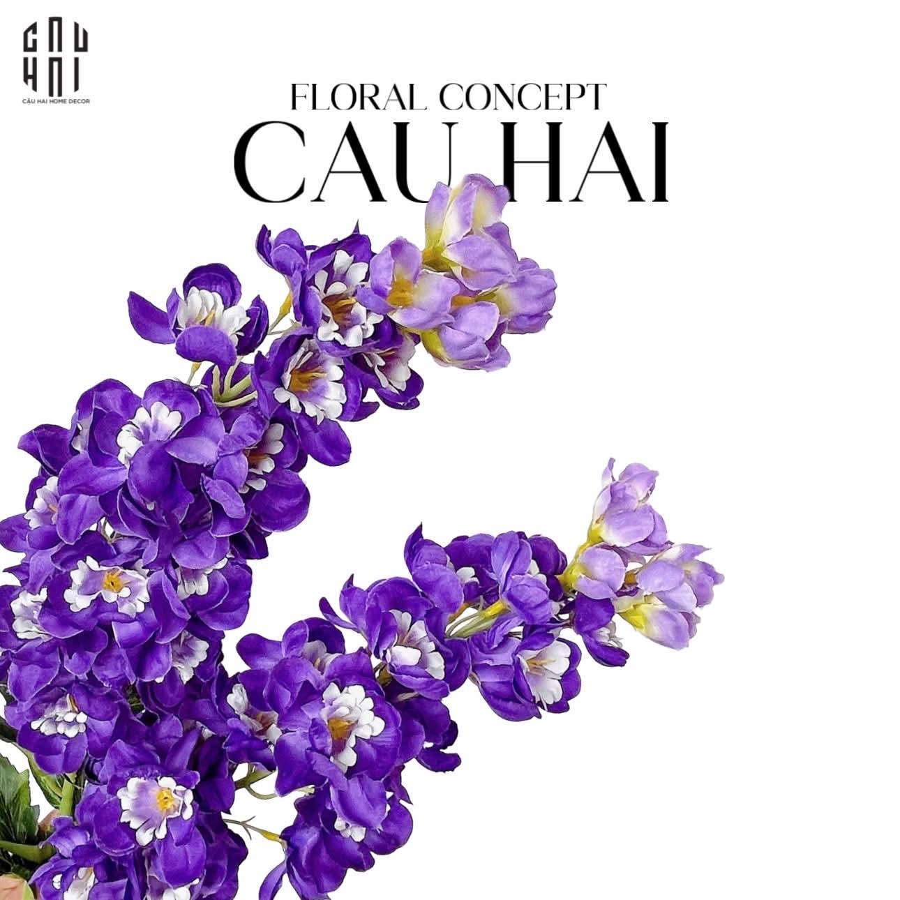 Set 2 Cành Hoa Phi Yến - Delphinium - Tím-CẬU HAI HOME DECOR