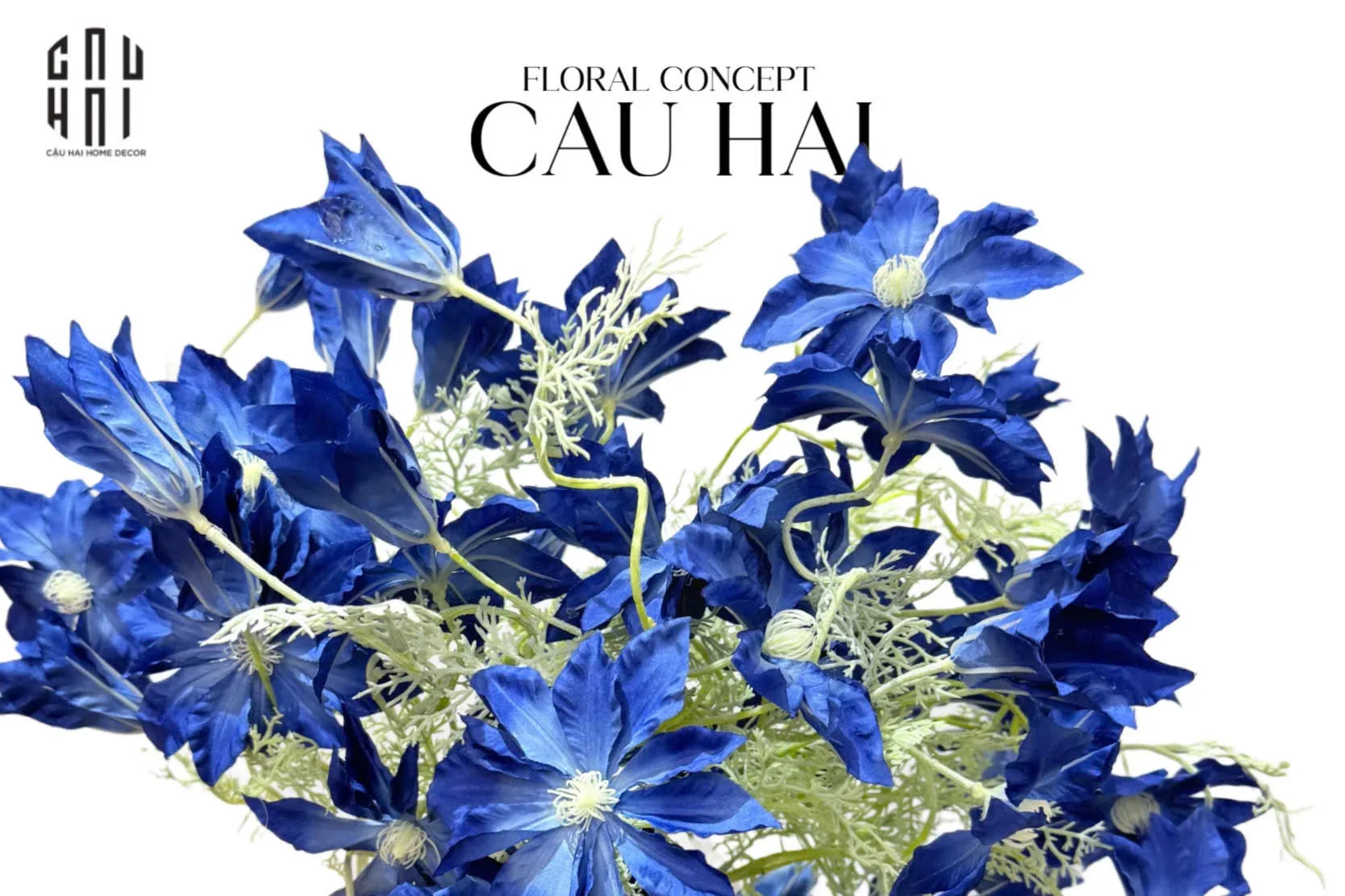 Set 2 Cành Hoa Táo Gai - Blue Ocean - CẬU HAI HOME DECOR