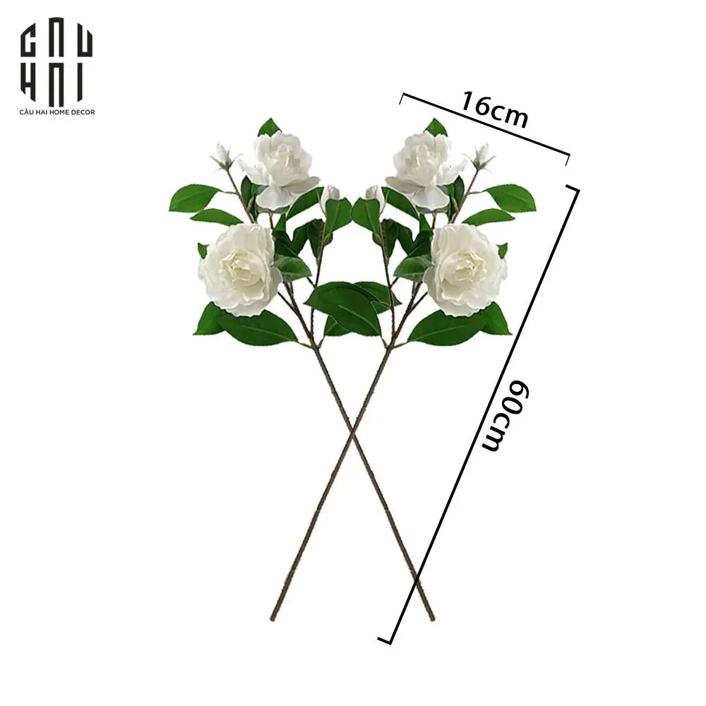 Set 2 Cành Hoa Trà Trắng-CẬU HAI HOME DECOR