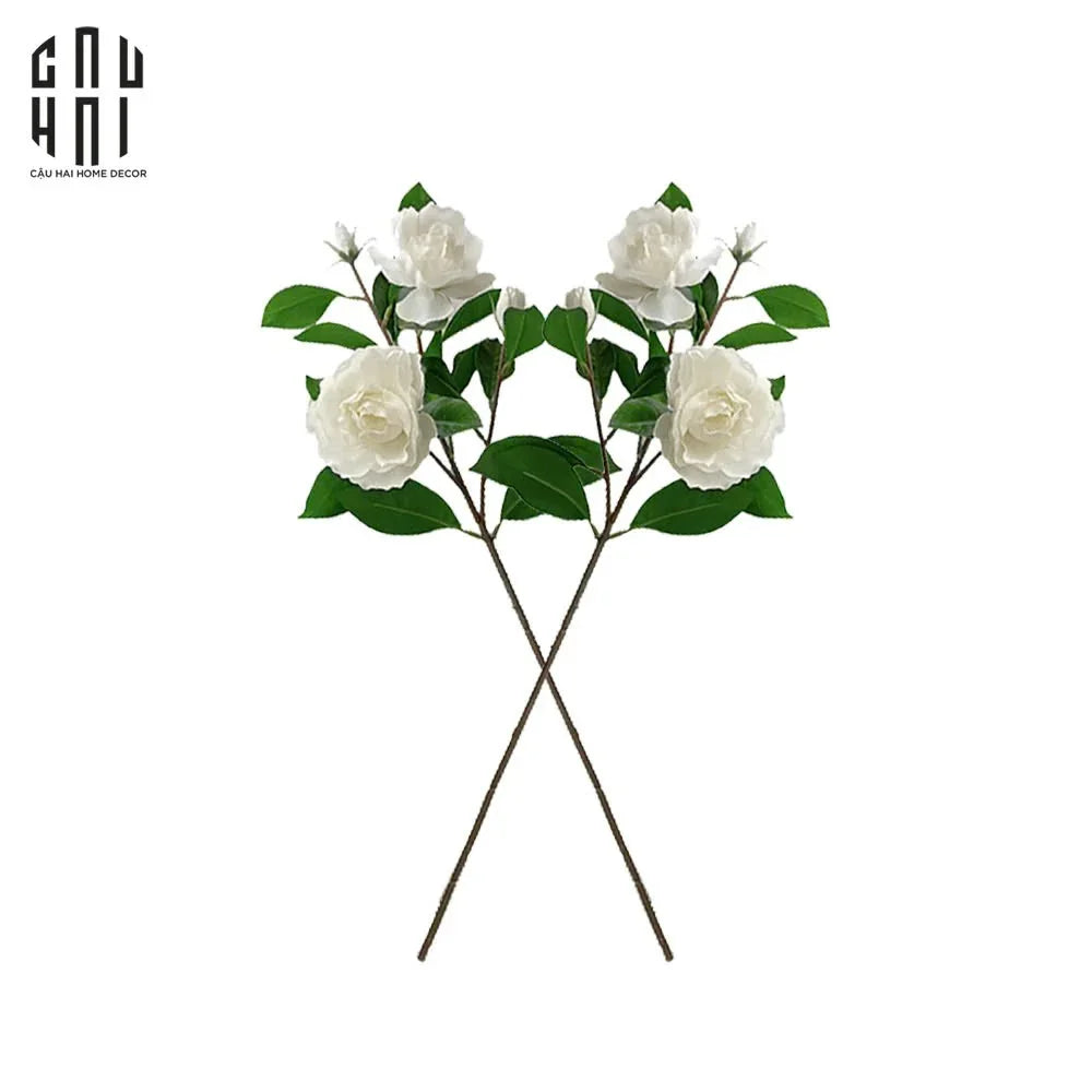 Set 2 Cành Hoa Trà Trắng-CẬU HAI HOME DECOR