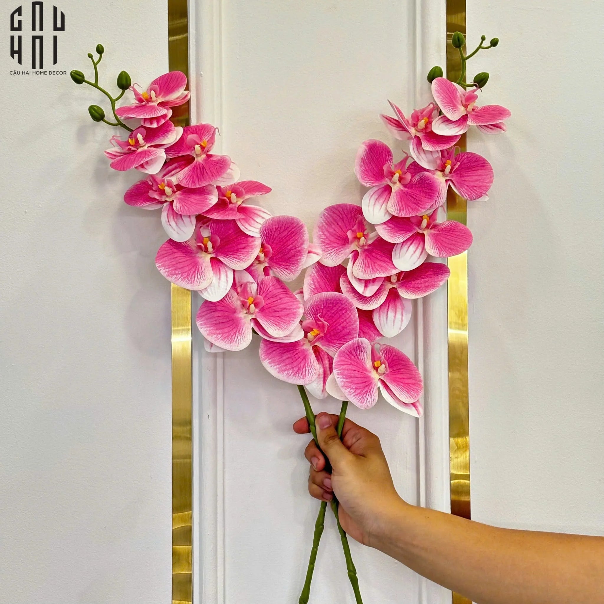 SET 2 CÀNH LAN HỒ ĐIỆP BLISS ORCHIDS - HỒNG PHẤN-CẬU HAI HOME DECOR