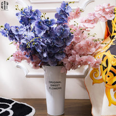 Set 2 Cành Lan Hồ Điệp Cánh Xoăn - Xanh Tím-CẬU HAI HOME DECOR