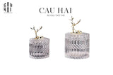 SET 2 LỌ PHA LẾ REINDEER CRYSTAL JAR-CẬU HAI HOME DECOR