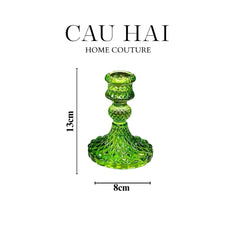 Set 2 Đế Nến Crystal Vert Éclat-CẬU HAI HOME DECOR