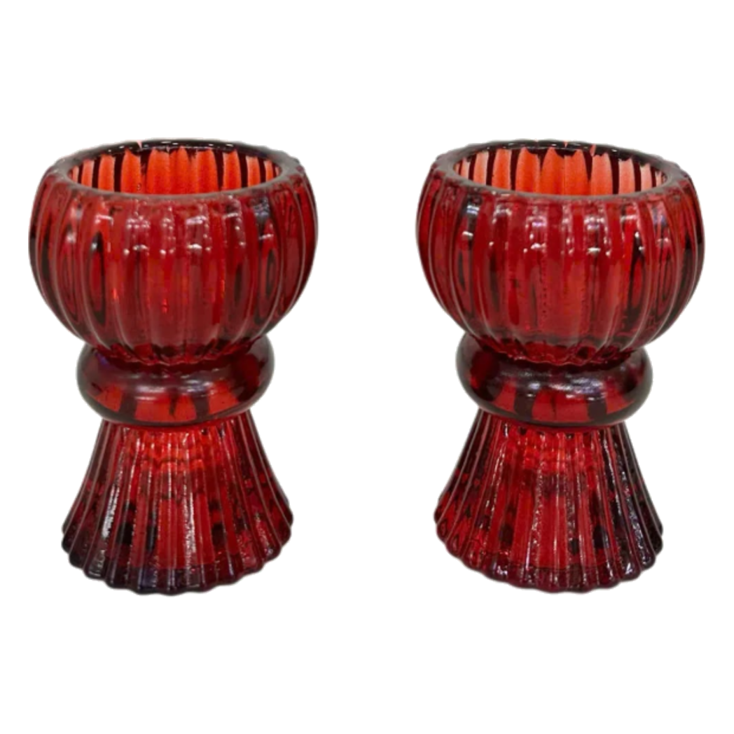 Set 2 Đế Nến Pha Lê Rouge Éclat - CẬU HAI HOME DECOR
