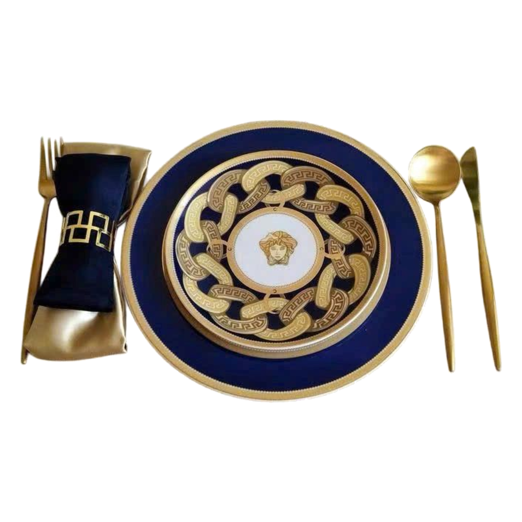 Set 2 Đĩa Dinner Gốm Sứ Medusa Chain Royale Cobalt 27/20-SET CHÉN DĨA-CẬU HAI HOME DECOR-CẬU HAI HOME DECOR