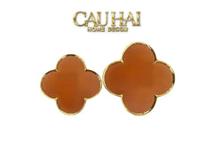 Set 2 Đĩa Sứ Bọc Da Fleur De Monogram - Gold Lignes-CẬU HAI HOME DECOR