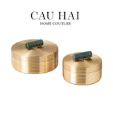 SET 2 HỘP BRASSON ORBIT LID-CẬU HAI HOME DECOR