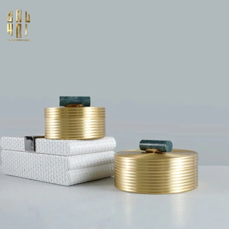 SET 2 HỘP BRASSON ORBIT LID-CẬU HAI HOME DECOR