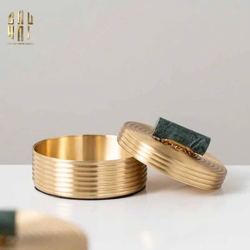 SET 2 HỘP BRASSON ORBIT LID-CẬU HAI HOME DECOR