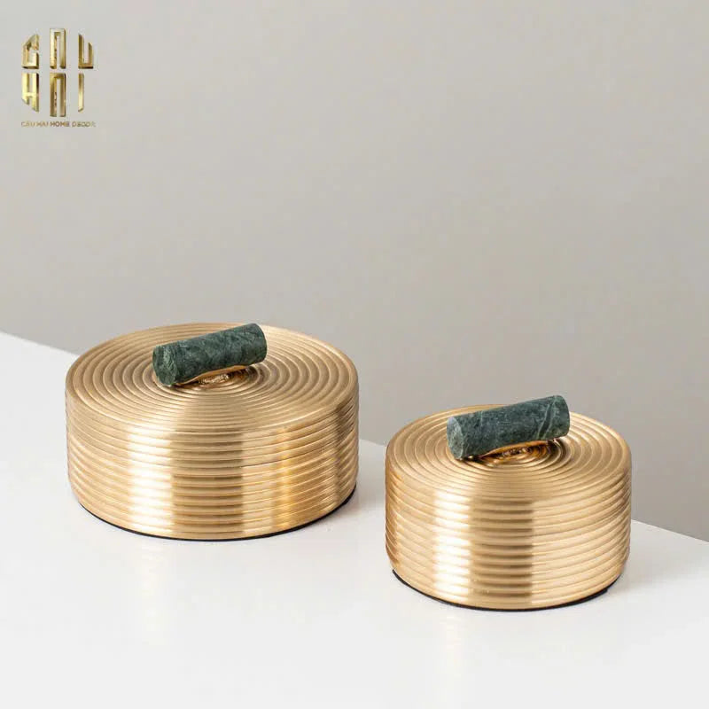 SET 2 HỘP BRASSON ORBIT LID-CẬU HAI HOME DECOR