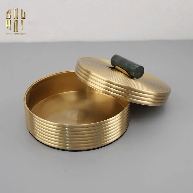 SET 2 HỘP BRASSON ORBIT LID-CẬU HAI HOME DECOR