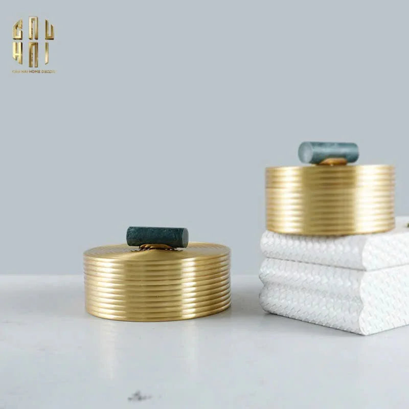 SET 2 HỘP BRASSON ORBIT LID-CẬU HAI HOME DECOR