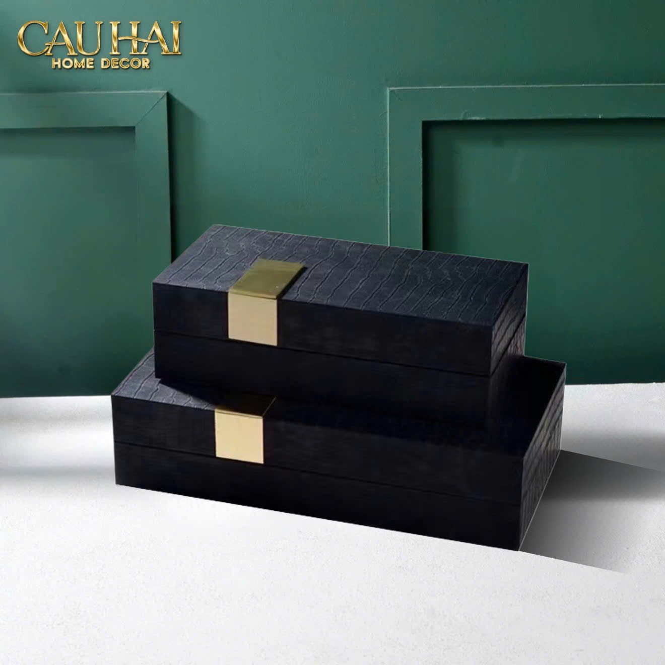 HOME COUTURE - SET 2 HỘP DA MIDNIGHT VEIL-CẬU HAI HOME DECOR