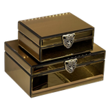Set 2 Hộp Trang Sức Starlight Mirrored Chữ Nhật Panther Argenté Bronze - Cậu Hai Home Decor