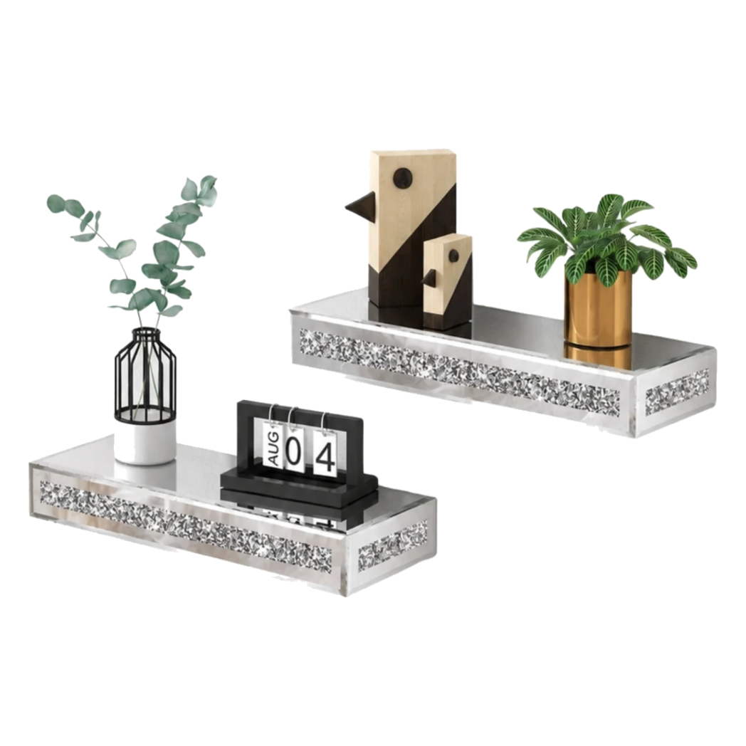 Set 2 Kệ Treo Tường Starlight Mirrored Crystal Shelf-Kệ Treo Tường-CẬU HAI HOME DECOR