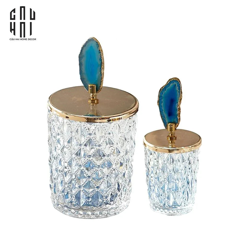 Set 2 Lọ Đá Mã Não - Quartz Ocean-CẬU HAI HOME DECOR