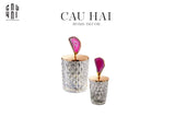 Set 2 Lọ Đá Mã Não - Quartz Pink-HŨ TRANG TRÍ-CẬU HAI HOME DECOR
