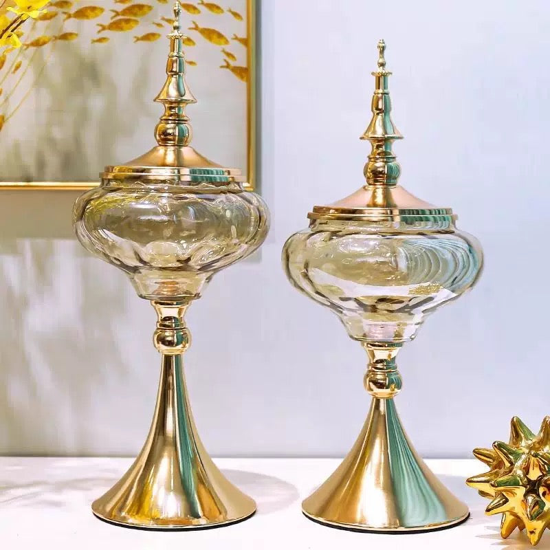 Set 2 Lọ Kẹo Imperial Crown Vessel H42/44-CẬU HAI HOME DECOR