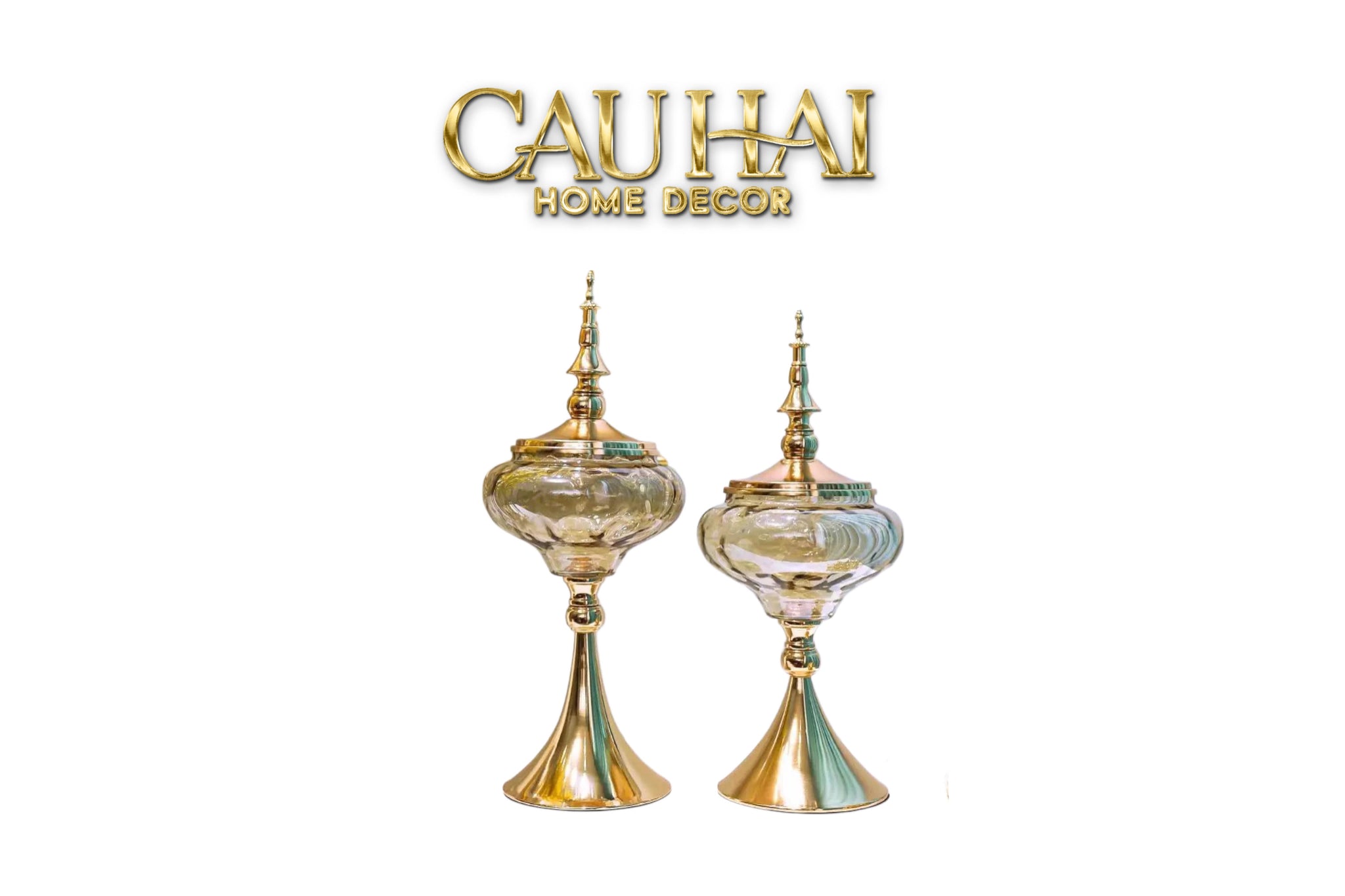 Set 2 Lọ Kẹo Imperial Crown Vessel H42/44-CẬU HAI HOME DECOR