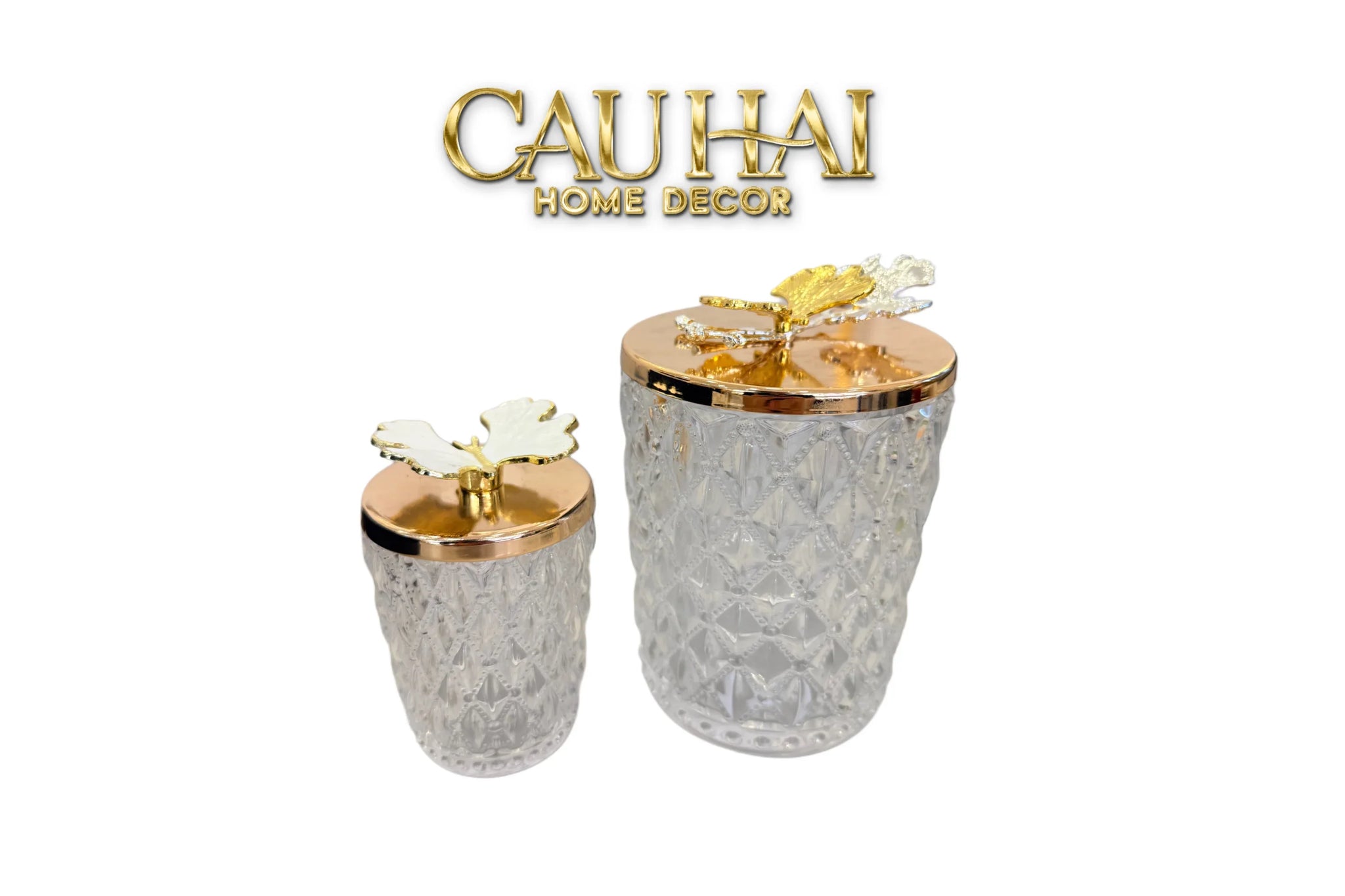 Set 2 Lọ Papillon Doré – Cristallerie-CẬU HAI HOME DECOR